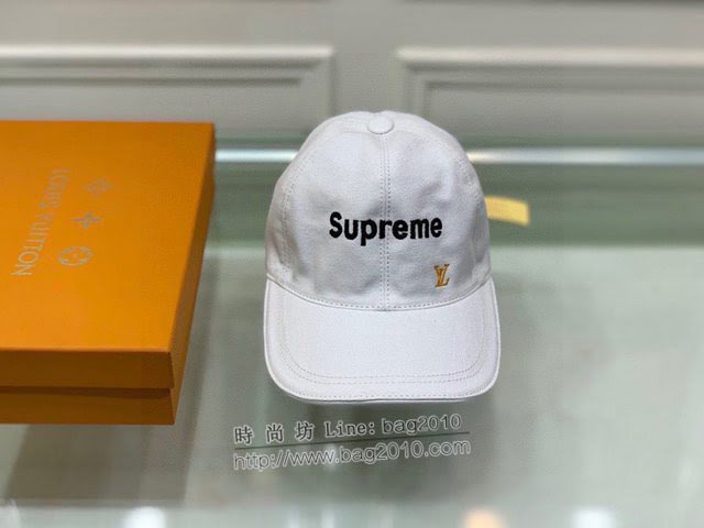 LV聯名supreme帽子 路易威登男女同款經典鴨舌帽棒球帽  mm1737